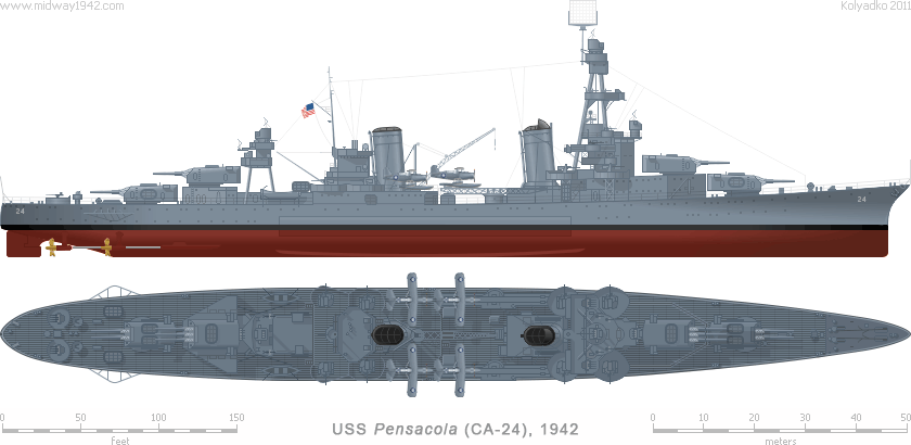 USN Heavy Cruiser CA-24 "Pensacola"