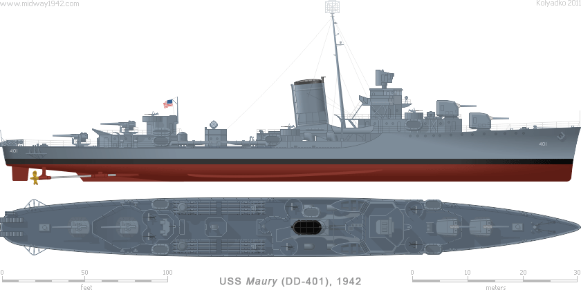 USN Destroyer DD-401 "Maury"